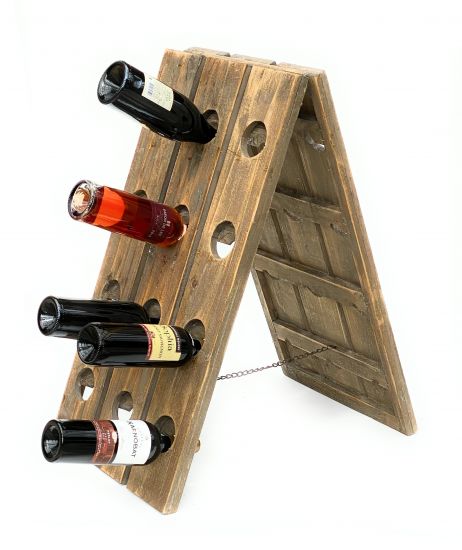 DanDiBo shaking board wine rack Bottle rack for 24 bottles made of wood 96171 natural vintage dark