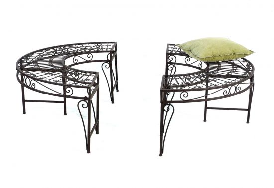 Preview: DanDiBo Rundbank Metall wetterfest Braun Ø 135 cm Baumbank 96188 Gartenbank Parkbank Sitzbank