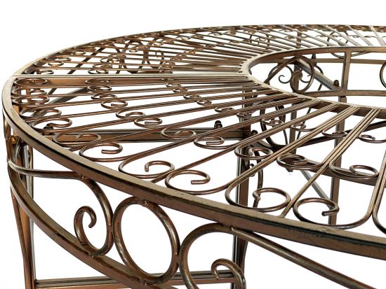 DanDiBo Rundbank Metall wetterfest Braun Ø 135 cm Baumbank 96188 Gartenbank Parkbank Sitzbank