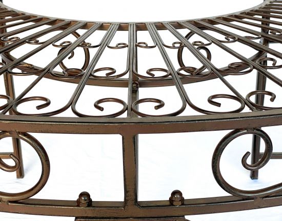 DanDiBo Rundbank Metall wetterfest Braun Ø 135 cm Baumbank 96188 Gartenbank Parkbank Sitzbank