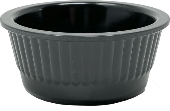 Preview: 4x Sauce Bowls Set Snack Bowls Black Dip Bowl Round Melamine Bowls 751