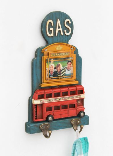 Key hook 22608 Blue 33 cm Key strip with picture frame Wall hook