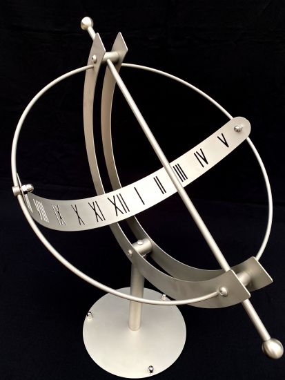 DanDiBo Sundial Stainless steel for the garden 70 cm Stainless steel 96207 with column Adjustable Weatherproof Garden clock Modern metal