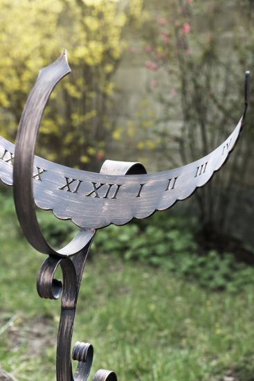 Wrought iron sundial Phoenix Weatherproof 65 cm garden clock metal Phoenix clock