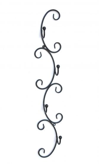 Preview: Tassenhalter Wand Schwarz Metall 68 cm Olivia Tassenhaken Küche Vintage Antik Becherhalter