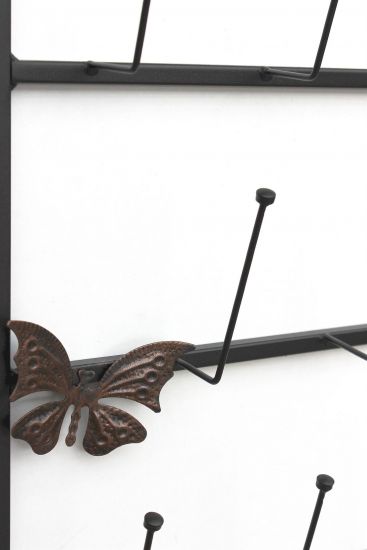 Tassenhalter Wand Schwarz Metall 60 cm 93850 Tassenhaken Küche Vintage Antik Becherhalter Tassenständer Tassenregal Wandmontage