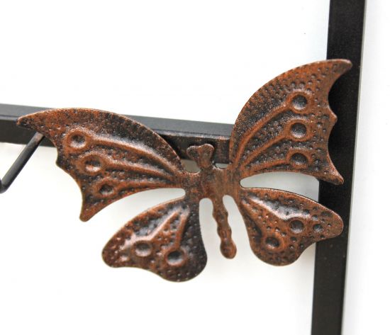 Tassenhalter Wand Schwarz Metall 60 cm 93850 Tassenhaken Küche Vintage Antik Becherhalter Tassenständer Tassenregal Wandmontage