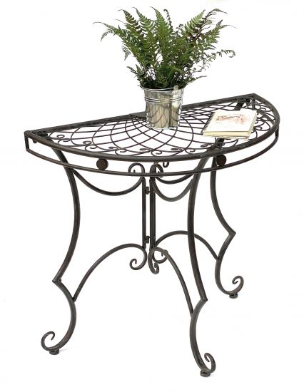 Tisch Halbrund Wandtisch 96000 Beistelltisch Metall 80 cm Gartentisch Halbtisch Halbrundtisch Wandkonsole Konsole Wand