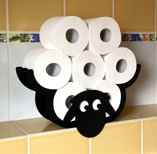 DanDiBo Toilet roll holder Sheep Wall Black Wood Toilet roll holder Toilet roll holder Replacement toilet roll holder Toilet roll holder