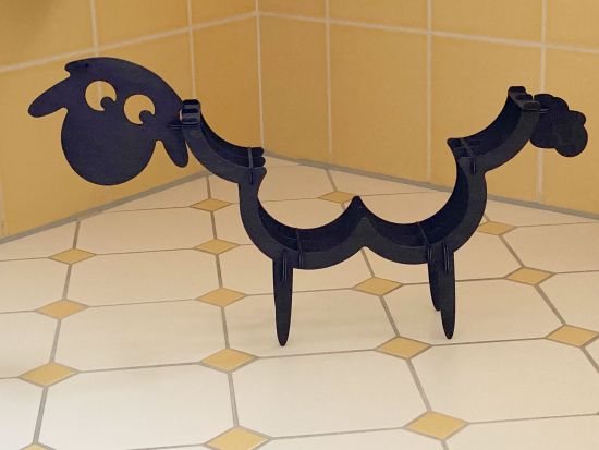 DanDiBo Toilettenpapierhalter Schwarz Holz Schaf WC Rollenhalter Klopapierhalter Stehend WC Papierhalter Toilettenrollenhalter