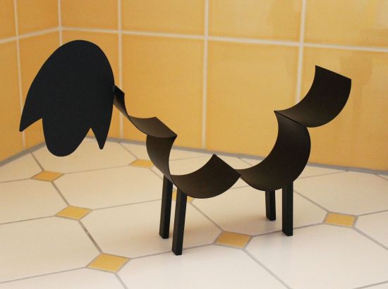 DanDiBo Toilet roll holder Black Metal Sheep Toilet roll holder Toilet roll holder Free-standing Toilet paper holder Toilet roll holder