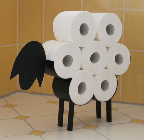 DanDiBo Toilet roll holder Black Metal Sheep Toilet roll holder Toilet roll holder Free-standing Toilet paper holder Toilet roll holder