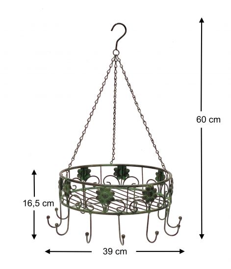 Preview: DanDiBo Topfhänger 96006 Pfannenhänger D-39 cm Deckenregal Hängeregal Hänger Wurstkrone