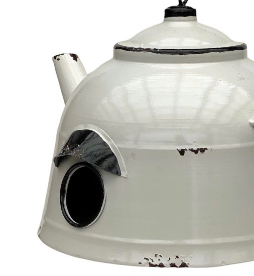 DanDiBo Vogelhaus zum Aufhängen Metall Deko Teekessel wetterfest 521862 Nistkasten Teekanne Futterstation für Vögel Shabby mit Kette Metallkanne Kanne Balkon