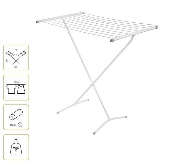 Preview: DanDiBo Wäscheständer Badewanne Standtrockner Weiß 93874 Faltbar Schmal Metall ohne Flügel ohne Rollen Platzsparend Zusammenklappbar