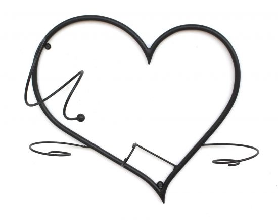 DanDiBo Wandbild Weinregal Herz Flaschenständer aus Metall 38 cm Flaschenhalter