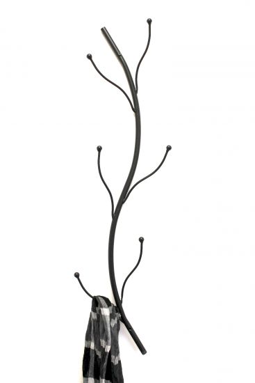 Preview: DanDiBo Wandgarderobe Metall Schwarz 93861 Flora Garderobe Wand Garderobenhaken Flurgarderobe Kleiderhaken Hakenleiste