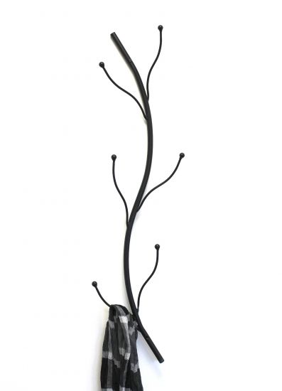 Preview: DanDiBo Wandgarderobe Metall Schwarz 93861 Flora Garderobe Wand Garderobenhaken Flurgarderobe Kleiderhaken Hakenleiste