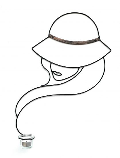 DanDiBo Wandteelichthalter Metall Schwarz 50 cm Lady Wandkerzenhalter 96325 Teelichthalter Wand Teelicht Wandleuchter