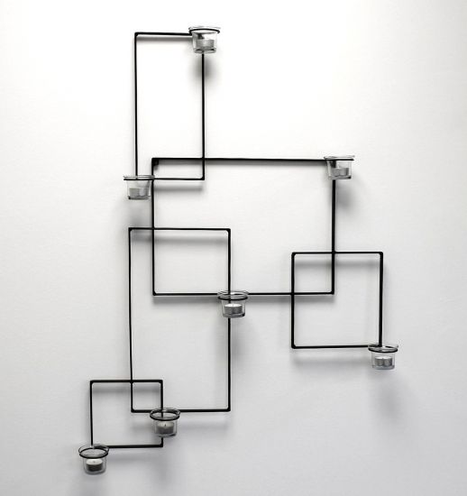 Preview: DanDiBo Wandteelichthalter Alegria Metall Wand Schwarz Teelichthalter Kerzenhalter Wandkerzenhalter Wandleuchter