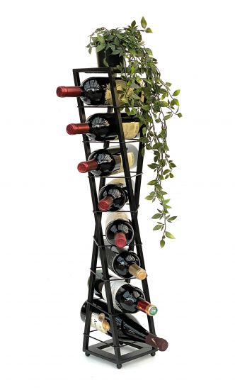 DanDiBo Design Wine Rack Metal Black Flower Column Esperanza 80 cm Bottle Rack Standing Bottle Rack Bottle Holder Flower Stand