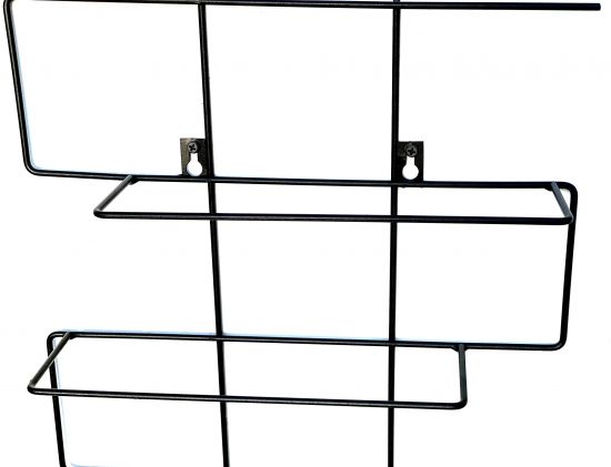 Weinregal Flaschenregal Metall Schwarz Schmal 96135 Wand Flaschenständer Flaschenhalter