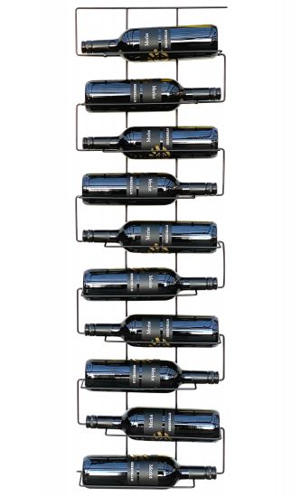 Preview: Weinregal Flaschenregal Metall Schwarz Schmal 96136 Wand Flaschenständer Flaschenhalter