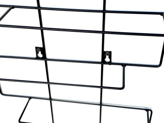 Preview: Weinregal Flaschenregal Metall Schwarz Schmal 96136 Wand Flaschenständer Flaschenhalter