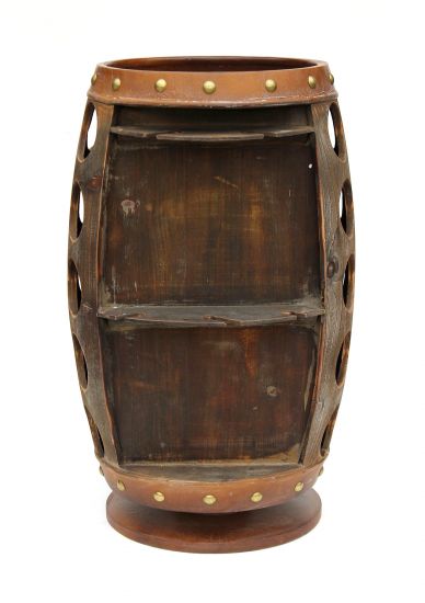 Preview: DanDiBo Weinregal Holz Braun 360° Drehbar Weinfass 71 cm 9205-R Bar Flaschenregal Flaschenständer Fass Holzfass Weinschrank