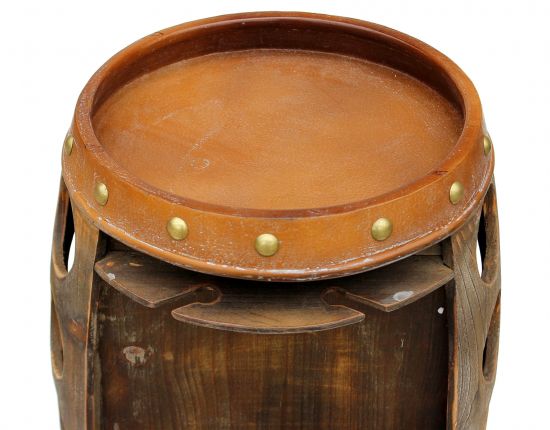 DanDiBo Weinregal Holz Braun 360° Drehbar Weinfass 71 cm 9205-R Bar Flaschenregal Flaschenständer Fass Holzfass Weinschrank