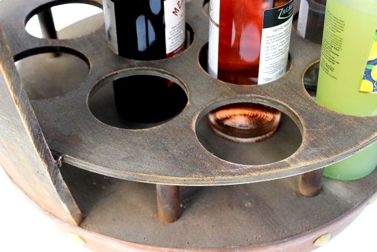 DanDiBo Weinregal Holz Weinfass Braun 83 cm 9045 Bar Flaschenregal Flaschenständer XL Fass Holzfass Weinschrank