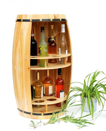 DanDiBo wine rack wooden wine barrel natural wood semicircular 83 cm 9001 bar bottle rack bottle rack XL barrel wooden barrel natural wine cabinet