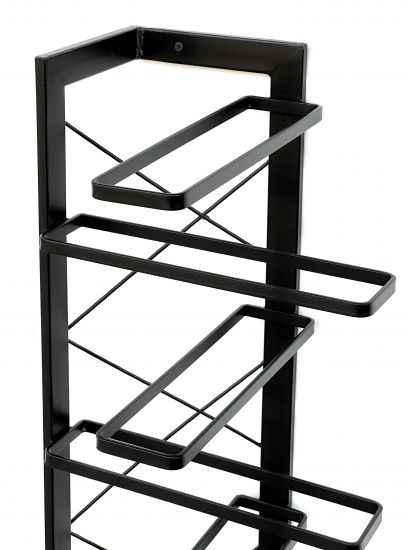 Preview: DanDiBo Weinregal Metall Schwarz Ecke Wand 70 cm Eckregal Flaschenregal 96292 Flaschenhalter Wandmontage Modern Wandhalter Wandregal für 7 Flaschen