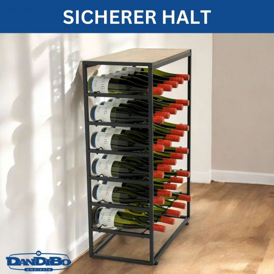 DanDiBo Weinregal Metall Schwarz Stehend 30 Flaschen 96605 Flaschenregal Weinflaschenhalter Weinhalter Flaschenhalter