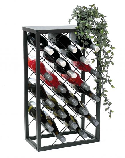 DanDiBo Weinregal Metall Schwarz Stehend 96434 Flaschenregal 68 cm Weinhalter Flaschenhalter Modern für 20 Flaschen