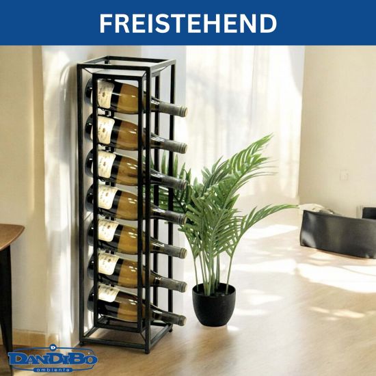 DanDiBo wine rack metal black standing diamond 80 cm 96621 bottle rack wine stand bottle holder narrow modern
