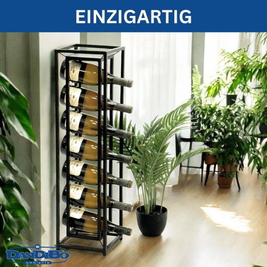 DanDiBo wine rack metal black standing diamond 80 cm 96621 bottle rack wine stand bottle holder narrow modern