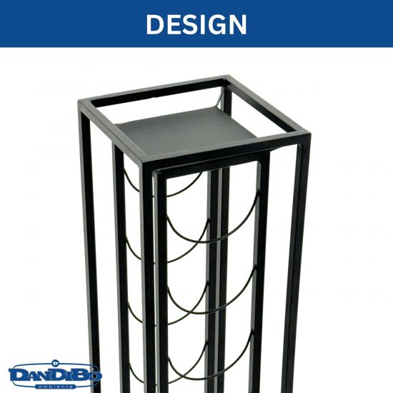 DanDiBo wine rack metal black standing diamond 80 cm 96621 bottle rack wine stand bottle holder narrow modern