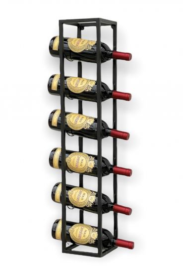 DanDiBo Weinregal Metall Wand 80 cm Schwarz Flaschenregal 96238 Flaschenhalter Wandmontage Modern Wandhalter Wandregal für 6 Flaschen