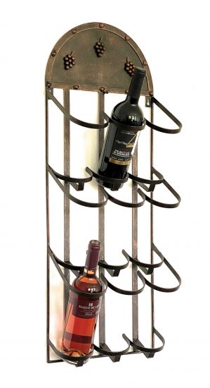 DanDiBo Weinregal Wand Metall Bronze 96192 Flaschenständer für 9 Flaschen Flaschenregal Flaschenhalter Weinflaschenregal