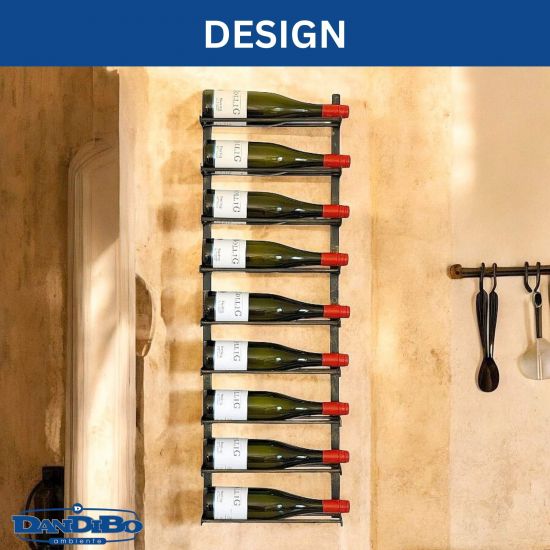 DanDiBo Weinregal Wand Metall Schwarz 240402 Flaschenregal Schmal Wandmontage Wine Rack Weinflaschenhalter Weinhalter Flaschenhalter