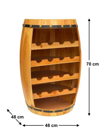 Preview: DanDiBo Weinregal Holz Weinfass Natur 70 cm 371 Bar Flaschenregal Flaschenständer Fass Holzfass