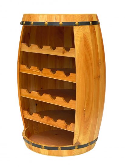 DanDiBo Weinregal Holz Weinfass Natur 70 cm 371 Bar Flaschenregal Flaschenständer Fass Holzfass