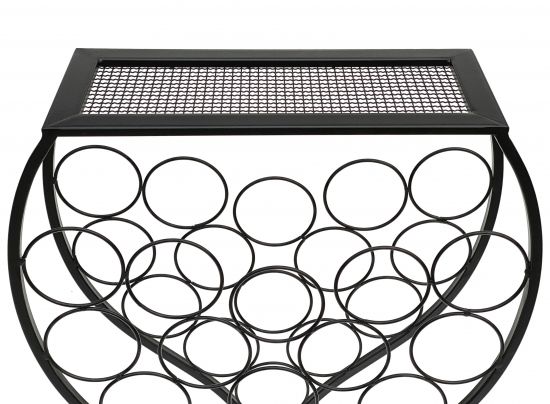 Preview: DanDiBo Weinregal Weinglas Design Metall Schwarz Flaschenregal stehend 100 cm 96211 für 15 Flaschen Schmiedeeisen