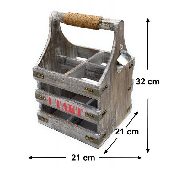 Preview: DanDiBo Weinträger 4 Flaschen Flaschenträger Holz 4 Takt 96034 Weinregal Flaschenkiste Flaschenkorb Weinflaschenträger