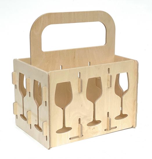 DanDiBo Weinträger Holz 6 Flaschen Flaschenträger 96142 Flaschentasche Weinkorb Weintasche