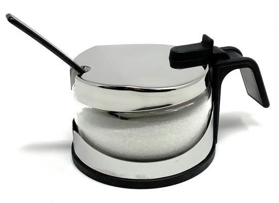 Sugar bowl glass with lid stainless steel with spoon sugar container sugar dispenser parmesan jar jam jar