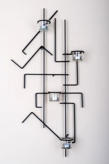 Preview: Wandteelichthalter MIX4 Wandkerzenhalter Metall 73cm Teelichthalter Kerzenhalter