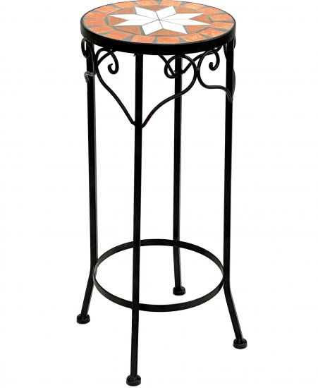 Blumenhocker Merano 54cm Mosaik 12011 Blumenständer Hocker Rund Beistelltisch