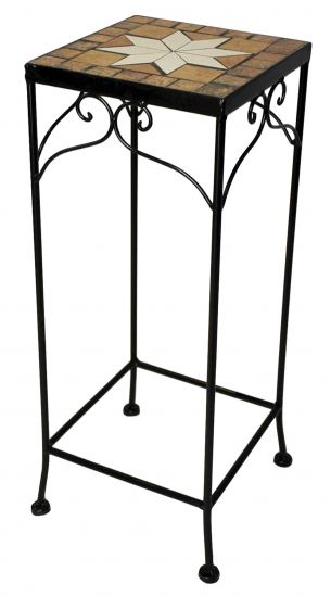 Preview: Blumenhocker Merano Mosaik 12012 Blumenständer 54 Hocker Eckig Beistelltisch